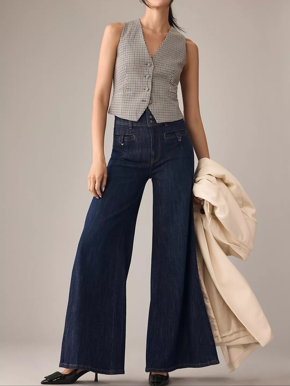 Pilcro High Rise Wide Leg Trouser Jeans Size 25 SUPER FLARE - Picture 1 of 16